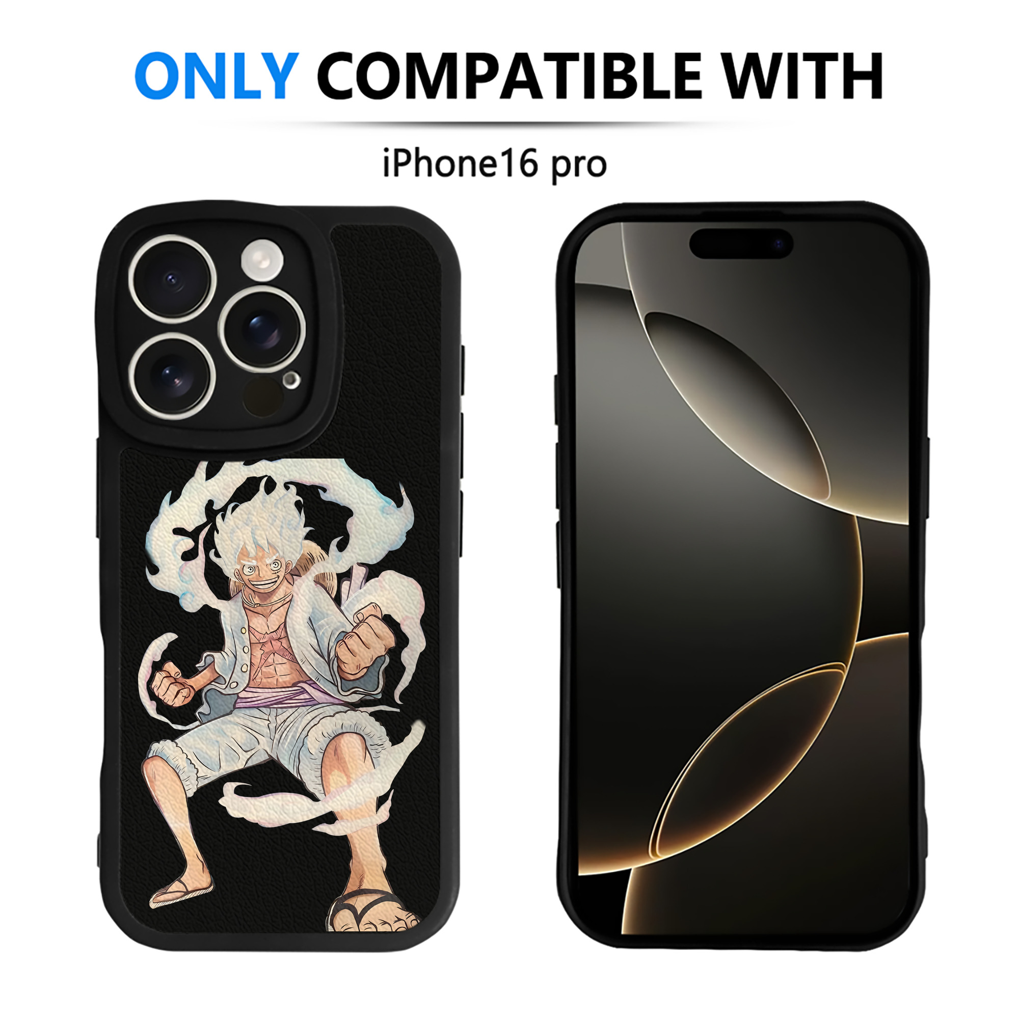 （画像用） ワンピース モンキー・D・ルフィ ONE PIECE Monkey D. Luffy 【iPhone 16シリーズ対応】シリコンスマホケース（レザー調） 材質：シリコン